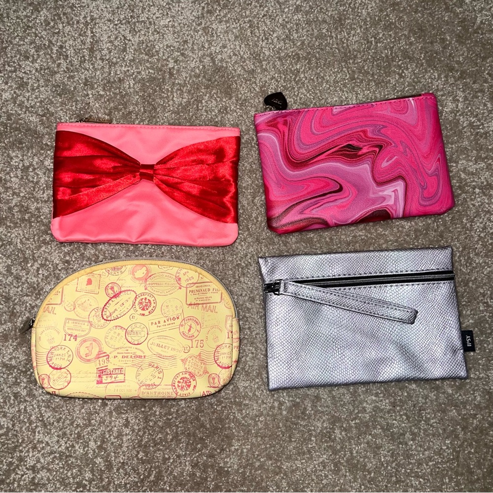 Set of Four Colorful Cosmetic Bags - 2/$15